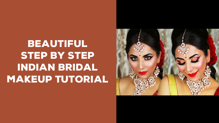 Beautiful Step By Step Indian Bridal Makeup Tutorial (Red and Gold)