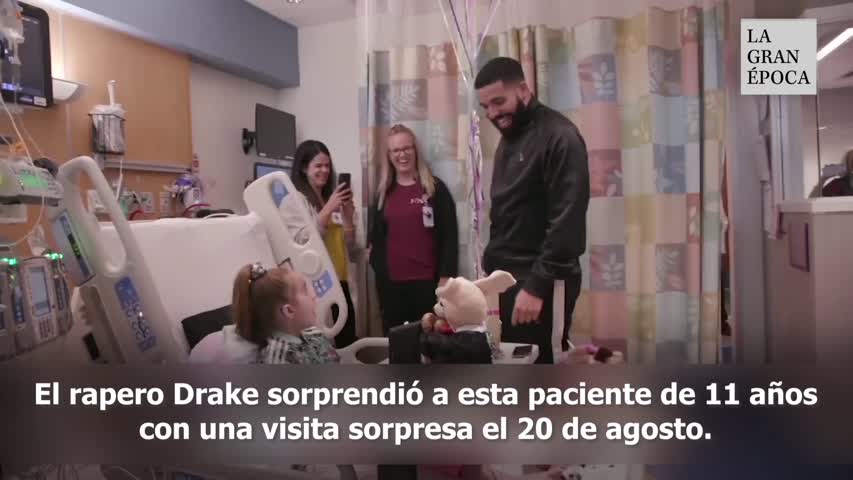Drake visita a una niña en el hospital y cumple su deseo de cumpleaños