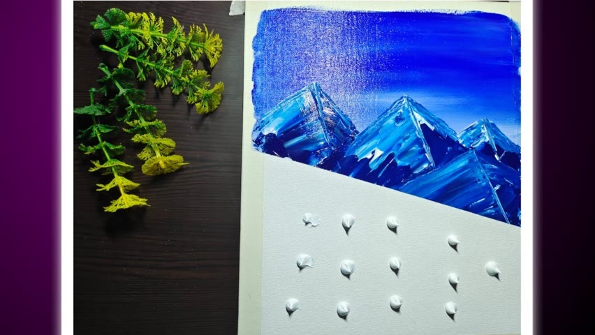 Acrylic painting | mountains in a very easy way | easy painting |@Artwork Ruchika