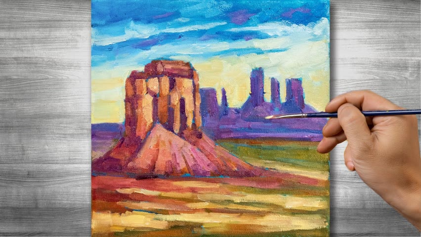 Canyon landscape painting | Oil painting time lapse |#320