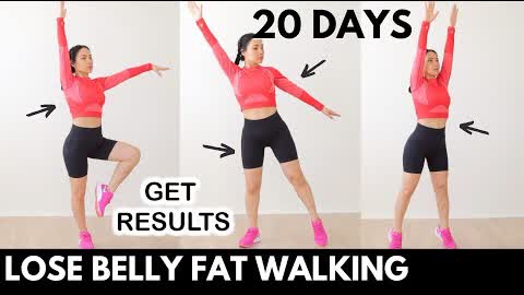 20 Day EASY indoor walking + intermittent fasting to lose belly fat, get smaller waist