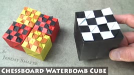 Chessboard Waterbomb Cube ⚽ Pure Origami