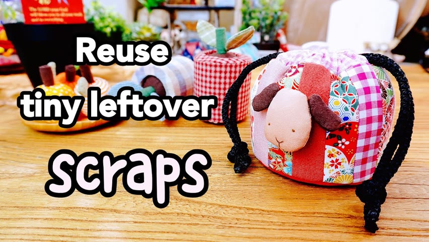 Reuse tiny leftover scraps ┃Small cute pouch tutorial #HandyMum
