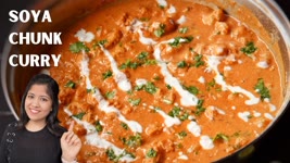 Creamy Soya Chunk Curry  - Vegan Recipe