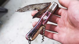 Restoring rusty vintage pocket knife - Knife restoration