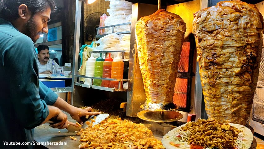 ULTIMATE CHICKEN SHAWARMA | Nonstop Juicy Chicken Shawarma Making | Famous Street food Pakistan