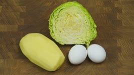 Yummy Cabbage in 5 minutes  I COOK EVERY DAY! Only 3 Ingredients Mixed and put in Frying Pan!
