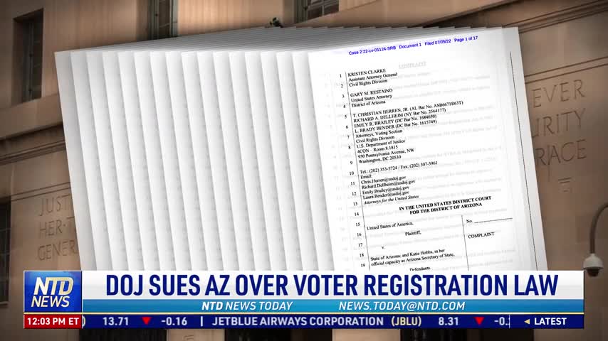 DOJ Sues Arizona Over Voter Registration Law