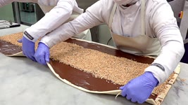 빵공장의 압도적 대량생산 현장! 누텔라 페스츄리 꽈배기 만들기 Making Nutella Peanut Pastries - Bread Factory in Korea