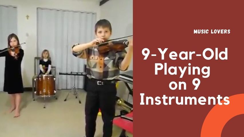 9 year old playing on 9 instruments - Children Medieval Band