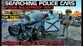 Searching A Crashed Police car Taurus Found Bulletproof Vest! Crown Rick Auto