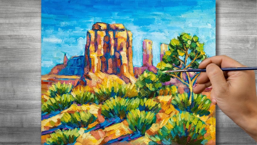 Sedona scenery painting | Oil painting time lapse |#316