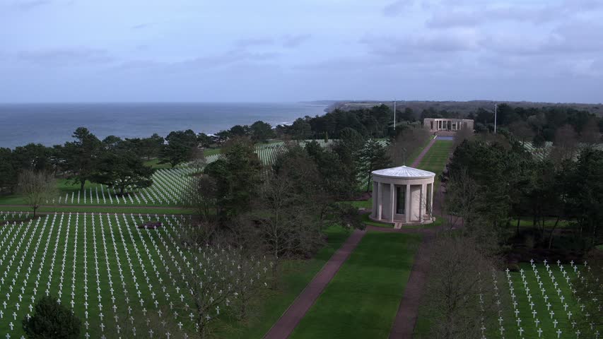 Footage of Normandy American Cemetery