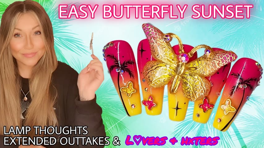 🦋 EASY ombre & butterflies | Summer nail art design | Bling nails | Makartt unboxing | Butterfly