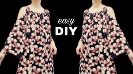 DIY off the shoulder dress | Very easy Dresses cutting and sewing | easy sewing