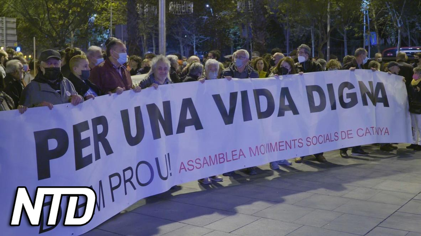 Spanjorerna demonstrerar mot ökande elpriser | NTD NYHETER