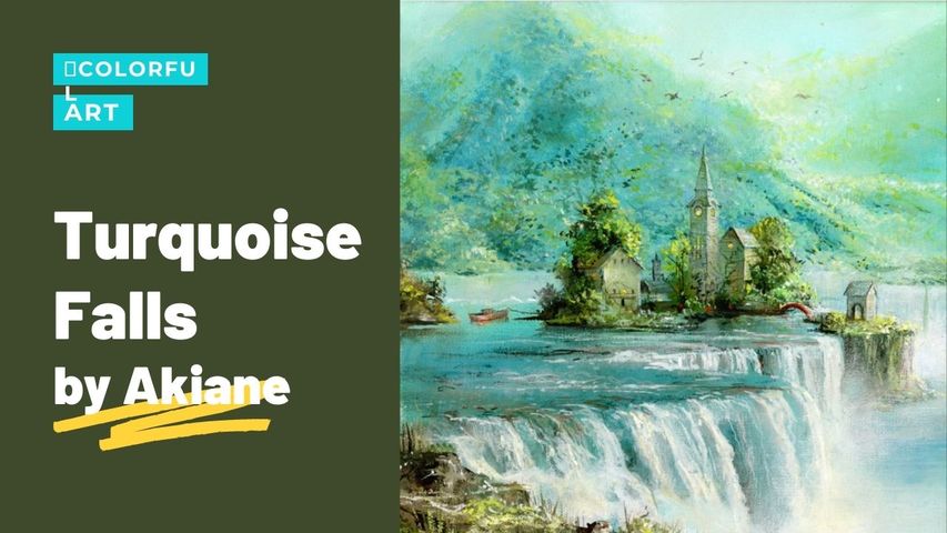 'Turquoise Falls'' by Akiane painted under 100 minutes
