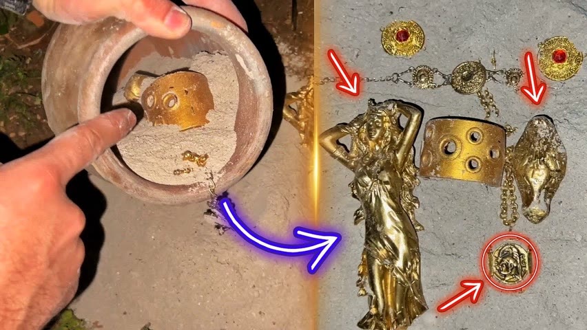 We Found Gold Statues And Bracelets. / Gold Star 3D Metal Detector