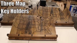 Three Map Key Holders from one wooden panel | CNC Woodworking.