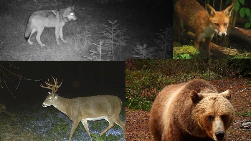 ONE YEAR WILDLIFE IN THE FOREST  - Trail Camera Footage 2021