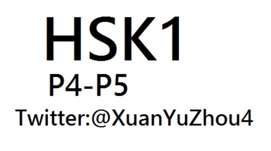 HSK1 P4-P5 汉语水平考试教材第四页到第五页讲解