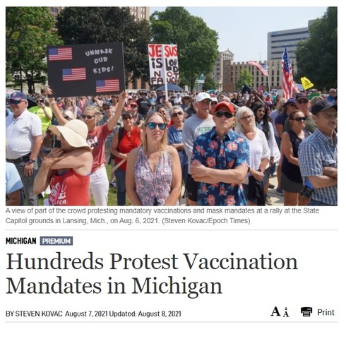 Hundreds Protest Vaccination Mandates in Michigan