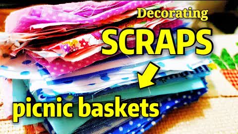 Upcycle Leftover Fabric Scraps into CUTE Picnic Basket / A placemat or table mat / Baby Quilt