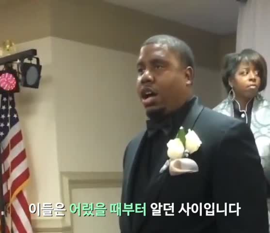 Emotional groom shows his love in wedding