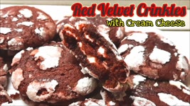 Perfect Moist and Chewy RED VELVET CRINKLES with Cream Cheese