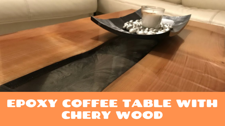Epoxy Coffee Table with Chery Wood