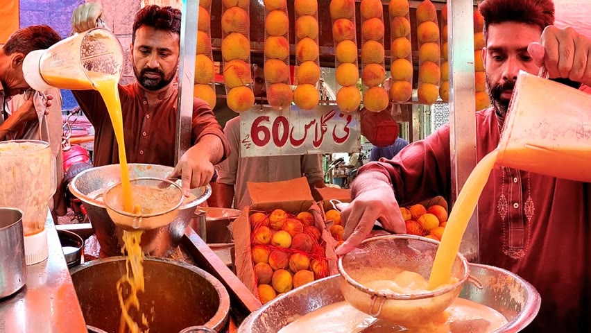 Roadside Refreshing Peach Juice | Summer Drink Original Peach Fresh Juice | Karachi Street Food
