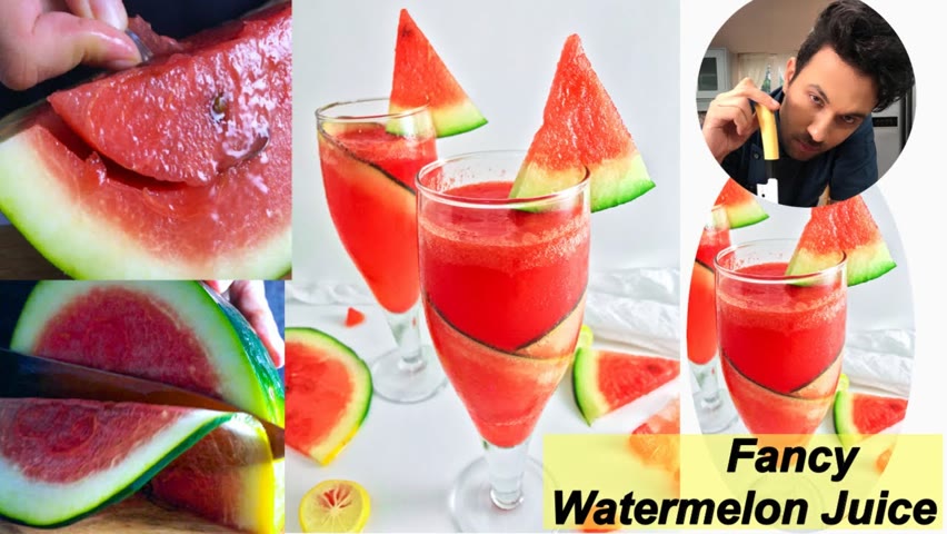 EASY WATERMELON FIZZ | Watermelon asmr cutting and fancy Mocktail | वॉटरमेलन फिज़ Amazing Watermelon