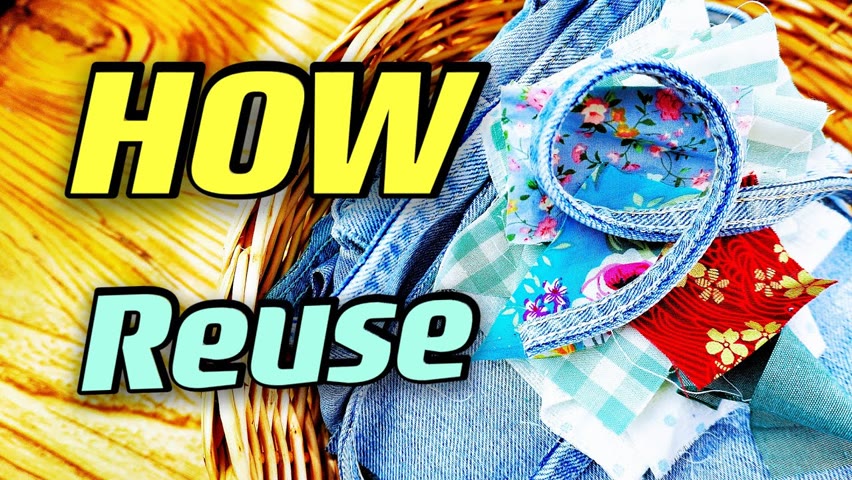 Fabric Scraps / EASY Embroidery / Sewing Hacks / Old Jeans Recycle