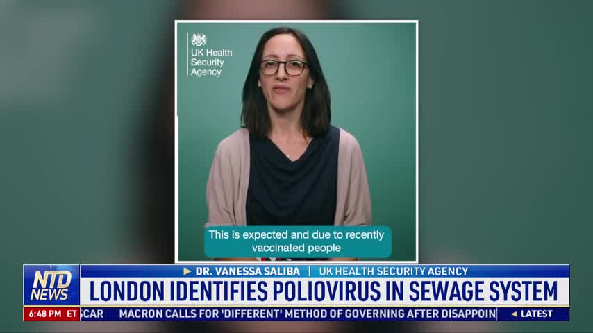 Vaccine-Derived Poliovirus Detected in London Sewage Samples
