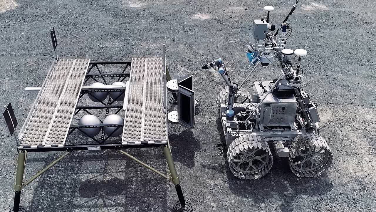 The Juno rover, training to recover samples on the surface of other worlds.