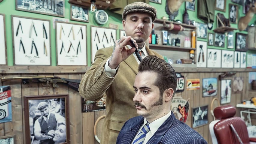💈 ASMR BARBER - How a GANGSTER MOVIE CHARACTER is created from SCRATCH