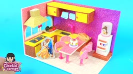 BELLE KITCHEN | DIY Miniature Dollhouse | Miniature Bathroom | Beauty and The Beast