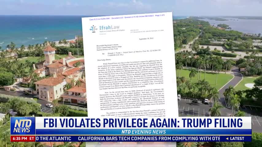 FBI Violates Privilege Again: Trump Filing