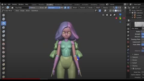 Blender 2.8 - Character Sculpting - Block Out (Time-lapse)