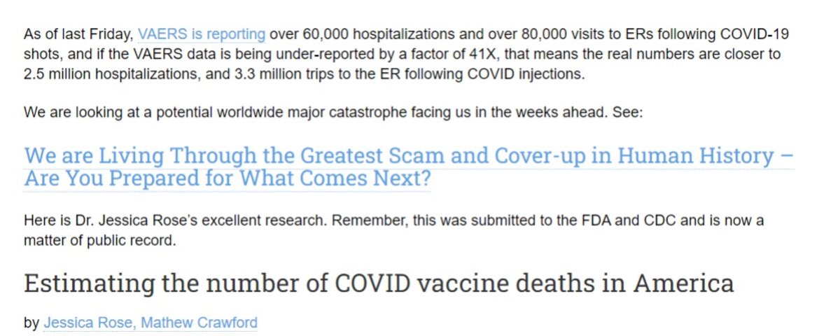 3.3 million trips to ER following Covid Injection