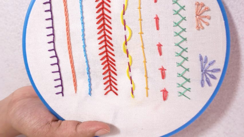 Hand Embroidery for Beginners - Part 5 | 10 Basic Stitches | HandiWorks #69