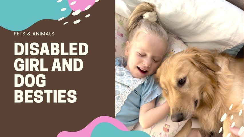 DISABLED GIRL AND DOG BESTIES