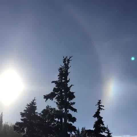 'Sun Dog' Effect Spotted Over Ski Lift in British Columbia