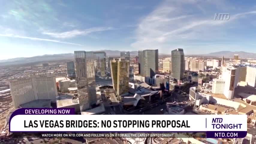 Proposed Clark County Ordinance Would Ban Stopping, Standing on Las Vegas Strip Pedestrian Bridges
