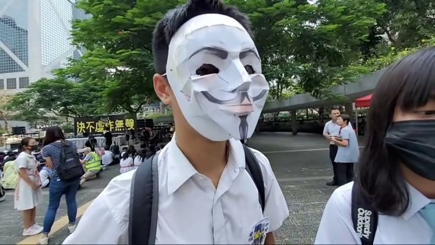 【直播】9.30香港遮打花園中學生舉行罷課「慶」中共十一