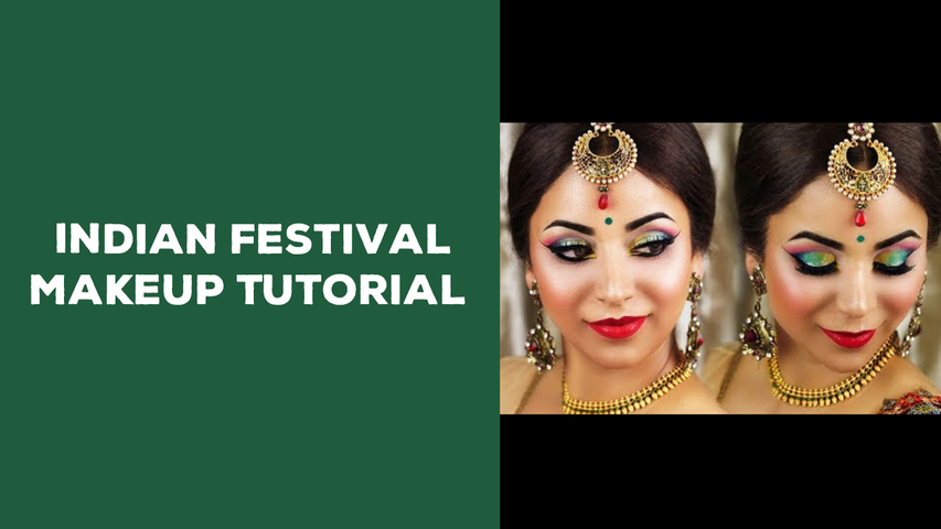Indian Festival Makeup Tutorial (Emerald Arabic Eyes)