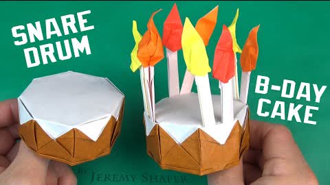 Octagonal Snare Drum 🥁 Birthday Cake 🎂 Pure Origami