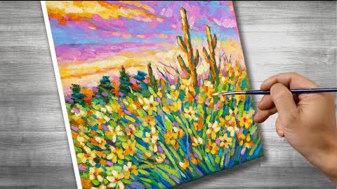 Impressionist painting | sunset | oil painting | time lapses | #341