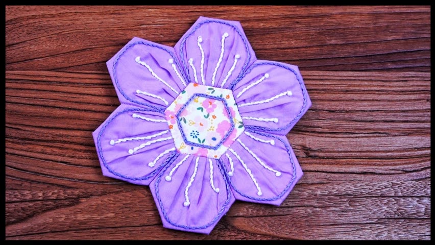 How to sew A hexagon flower┃English paper piecing tutorial