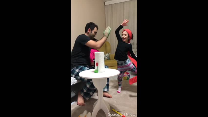 Dad Helps Daughter Finish Some Difficult Tricks